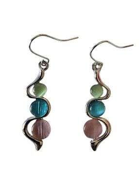 Wavy Gemstone Earrings